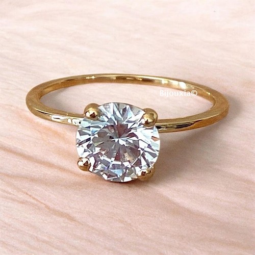 Bague solitaire plaqué - plaqué, 18
