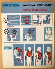 SABENA 737-200 safety card