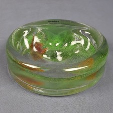 Centre de Table Verre Murano Baba Sculpture Aquarium Vert Signé Ans '70