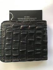 Crocodile wallet with RFID protection Black With Window.
