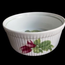 L Lourioux Soufflé Dish Le Faune France Vegetable Pattern 7" X 3"