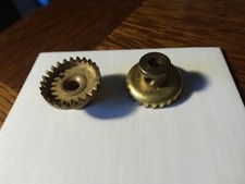 Meccano 2 Brass Field Wheels + Headless Screws for Locking Antique Toys