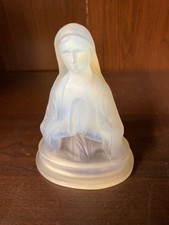 HOLY VIRGIN OPALESCENT GLASS SIGNED ETLING FRANCE