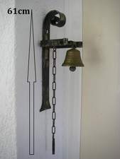 61cm Ancienne Cloche Pour Porte D Entrée portail Avec Support Et Chaînette
