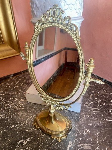 Gilded bronze mirror miroir - gilded,