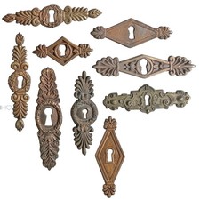 Quincaillerie De Meuble Antique Classique Bronze Losange Palmette Plaque De Clé