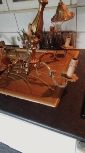 Ancien lustre bronze 4 - lustre, en