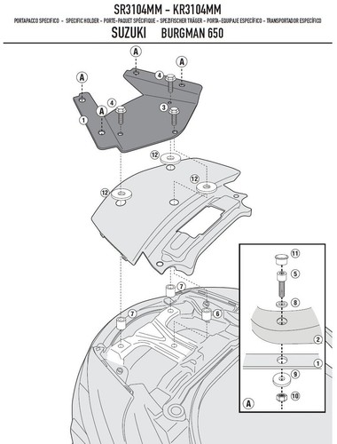 Sr3104mm givi support top - sr3104mm, de