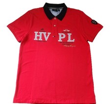 HV Society Womens Polo Shirt Red Embroidered Equestrian Empire Club M Preppy