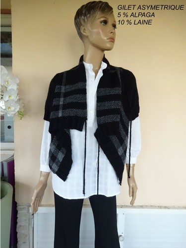 Gilet asymetrique etole cache - asymetrique,
