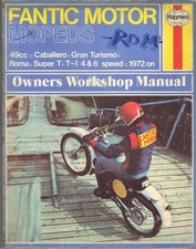 FANTIC TI,T-I,CABALLERO,GRAN TOURISMO,GT,SUPER T MOPED HAYNES MANUAL 1972-1977