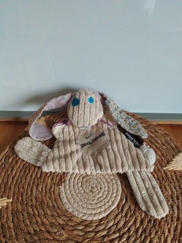 Doudou plat lapin beige