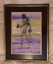 TABLEAU " L' ARLEQUIN " Peintre français années 1970 Patrick FRANCK