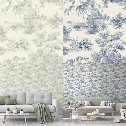 Toile jouy arbres papier - de,