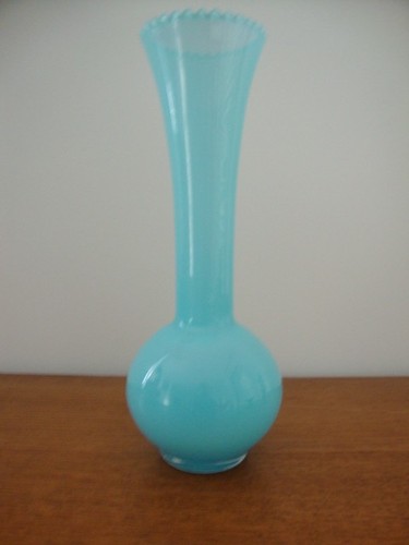 Soliflore vintage opaline - , bleu