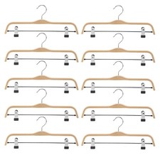 Pack of 10 Hangers One Pants / Wooden Skirts Solid Finish with 1860