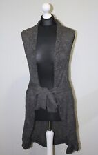 Sarah Pacini womens grey wool vest robe wrap One Size