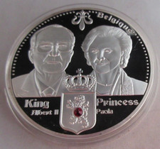 2012 ROYAL DYNASTIES OF EUROPE KING ALBERT PRINCESS PAOLA S/P PROOF MEDAL & COA