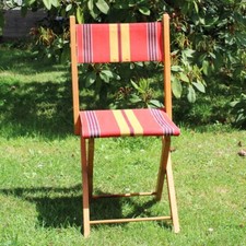 Chaise en bois  pliante toile