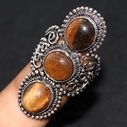 Bague œil tigre plaqué - Œil,