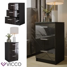 Table de chevet Table de nuit Armoire latérale Irma noir Vicco