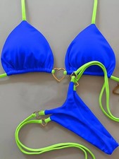 Bikini Bleu Fluo Micro String