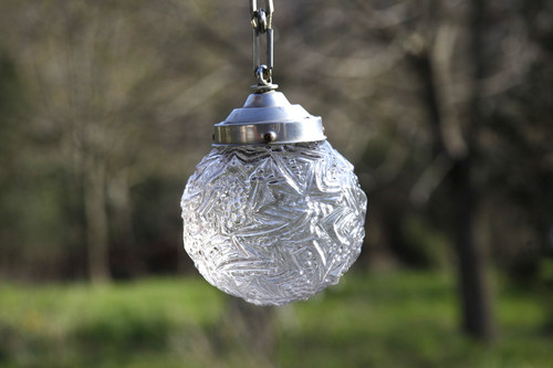 Suspension boule verre art - verre,