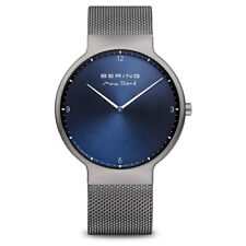 Bering Time Max René Brushed Grey Steel Case & Blue Dial Men's Watch. 15540-077