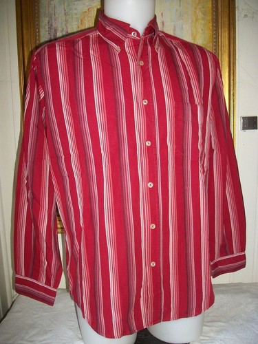 Chemise coton rouge rayé