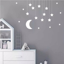 Sticker étoile ciel lune - déco chambre d'enfants - déco murale chambre bébé