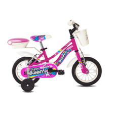 Vélo Fille 12" 1V FUCHSIA SUPER BUNNY Avec Freins Et Roues