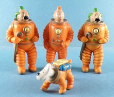 Tintin - PVC Figure LU (1993) - Tintin + Snowy + Dupont + Dupond on the Moon