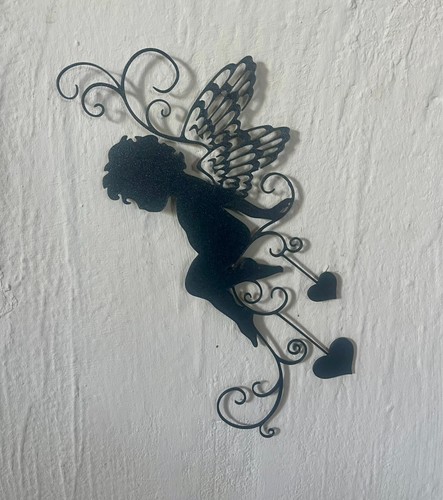 Fée papillon cœurs mural art - fée,