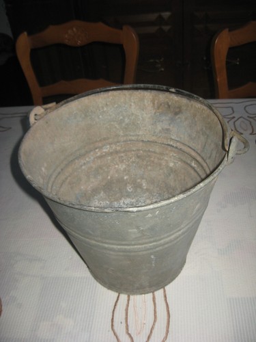 Ancien seau zinc - en,