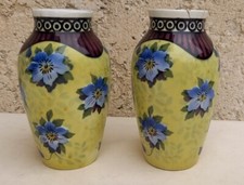 Paire de petits Vase Villeroy & Boch, série Wallerfangen faïence craquelée