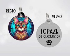 Médaille pour chat personnalisée – Bengale - Gravure nom et téléphone