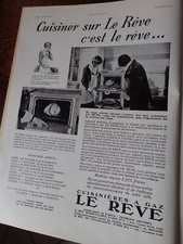 LE REVE gas stove + Theodore CHAMPION pub paper ILLUSTRATION 1932 neck