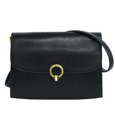 MORABITO Leather Shoulder Bag Black Gold