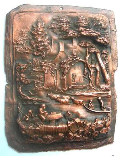 Plaque décorative bas relief - plaque,