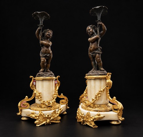 Paire chandelier bronze - chandelier,