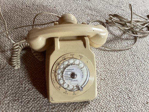 Téléphone cadran beige - téléphone,