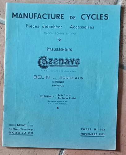 Ancien catalogue cycles - ancien,