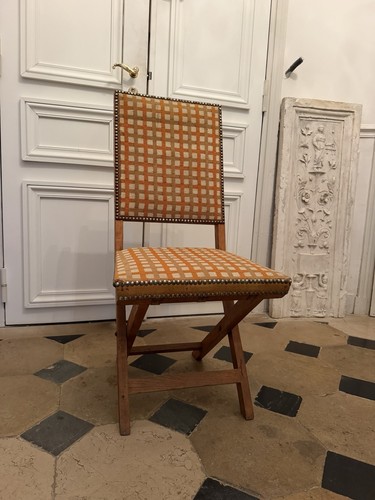 Chaise pliante bois foncé