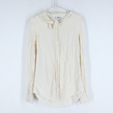 Moschino Womens Comfortable Logo Silk Practical Solid Color Casual Beige Woman Shirt