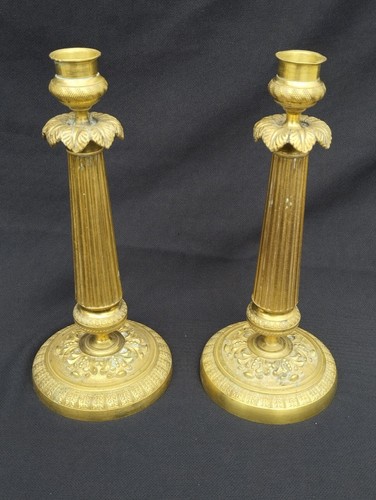 Paire bougeoir bronze - bougeoir, cisele