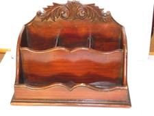 RARE PORTE LETRE BOIS ACAJOU