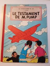 HERGE Le testament de M. Pump - Les aventures de Jo Zette et Jocko - B20Bis 1956