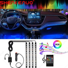 For Car Truck Interior Decor Neon Atmosphere LED Light Strip RGB Colors + Remote