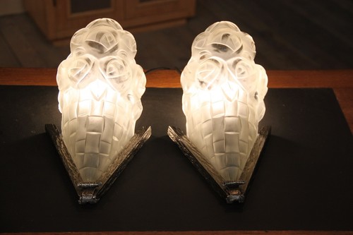 Paire appliques verre - verre, art