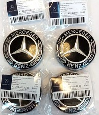 MERCEDES BENZ GENUINE ALLOY WHEEL CENTER CAPS 75MM SET OF 4